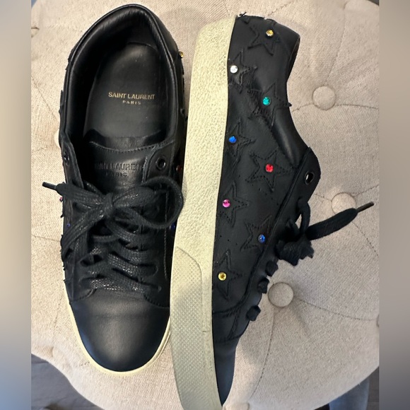 Saint Laurent Leather Sneakers - Size 10 (40) - Picture 3 of 12